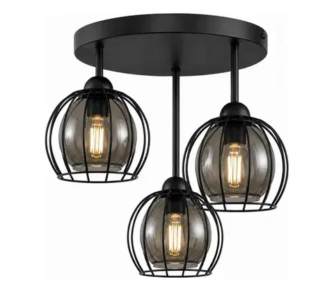 Svietidlá Keter Lighting Prisadený luster SOLO BLACK 3xE27/60W/230V pr. 30 cm 1483