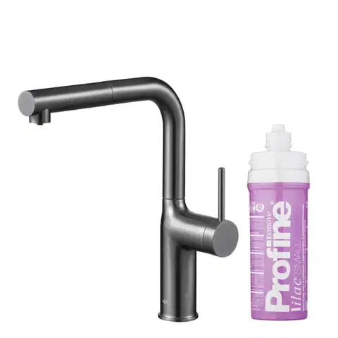 Kuchynské batérie KFA - Duero pure move pull-out, filtrujúca s otočnou výtokovou armatúrou, gunmetal šedá + profine lilac s 6623-425-61