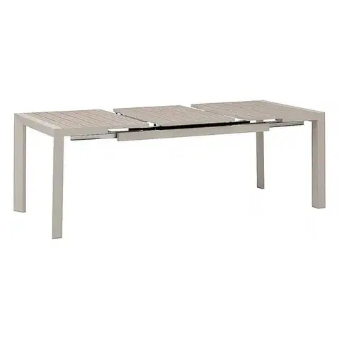 Stolčeky DEOKORK Hliníkový stôl VANCOUVER 142/202x90 cm (ivory)