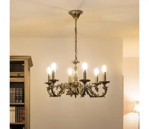 Svietidlá BRILAGI - Luster na reťazi CLASSIC 6xE14/60W/230V mosadz BG71320