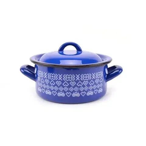 Hrnce Kinekus Kastról smaltovaný s pokrievkou, 18cm / 2,0L dekor Čičmany