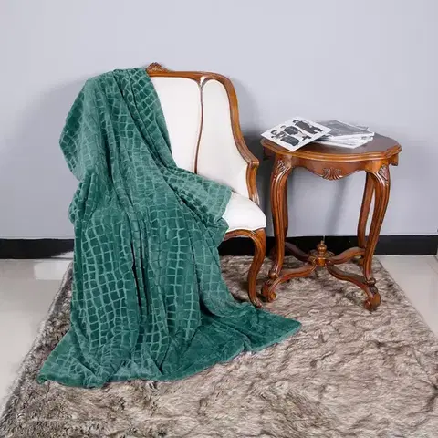 Jednofarebné deky Deka Bulgo 130x170 fľaša zelená