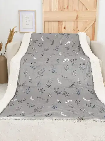 Deky MKLozkoviny.sk Baránková deka mikroplyš Exclusive 150 × 200 cm – Chloe sivá
