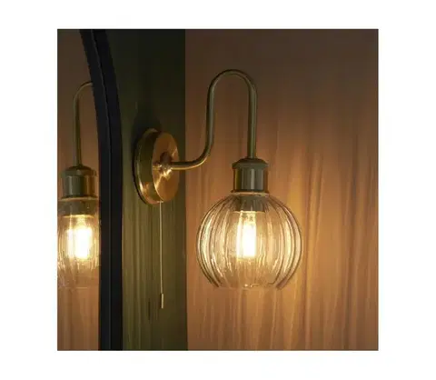 Svietidlá Endon 95507 - Kúpeľňové nástenné svietidlo KENDALL 1xE27/10W/230V IP44 mosadz 95507