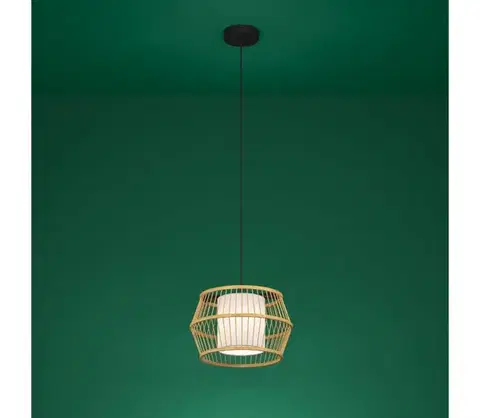 Svietidlá Eglo 390233 - Luster na lanku MONTERROSO 1xE27/40W/230V bambus 390233