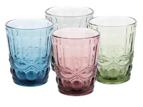 Poháre KONDELA Savoy Typ 2 pohár na vodu (4 ks) 240 ml kombinácia farieb