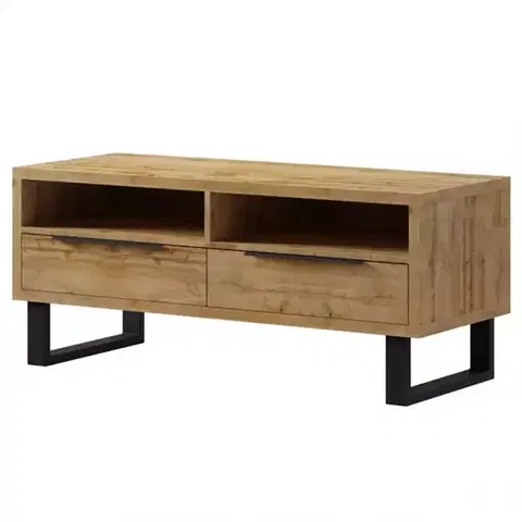 RTV stolíky v podkrovnom štýle TV stolík 124 Halle 41 dub Wotan