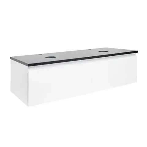 Kúpeľňový nábytok Kúpeľňová skrinka s kamennou krycou doskou SAT B-WAY 119x30x45 cm biela lesk BWAY120WTK BWAY120WTK