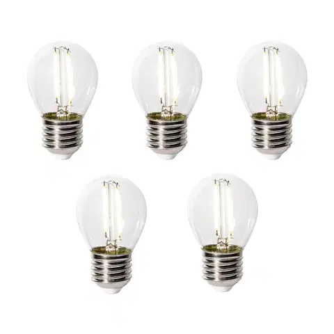 LED osvetlenie Sada 5 stmievateľných LED žiaroviek E27 P45 z číreho skla 3W 250 lm 3000K