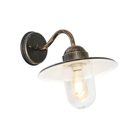 Vonkajšie nástenné svietidlá Rustikálna vonkajšia nástenná lampa staroružová IP44 - Kansas