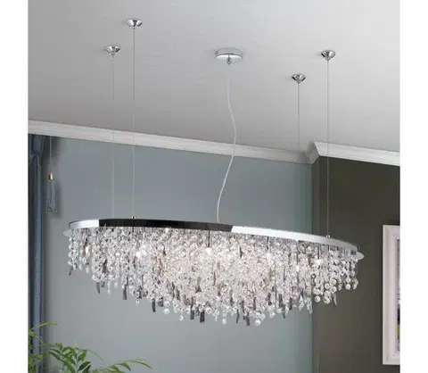 Svietidlá Orion - Krištáľový luster na lanku CRYSTALRIVER 21xG9/40W/230V lesklý chróm LU 2517/120x45 chrom