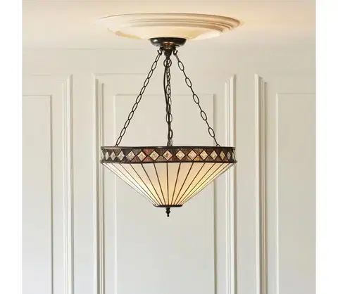 Svietidlá Endon 111871 - Luster na reťazi Tiffany FARGO 3xE27/10W/230V priemer 50 cm 111871