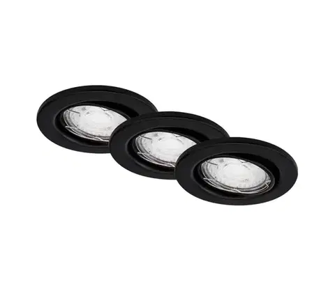 Svietidlá Brilo - SADA 3x LED Kúpeľňové podhľadové svietidlo 1xGU10/5W/230V IP23 čierna 7147-035