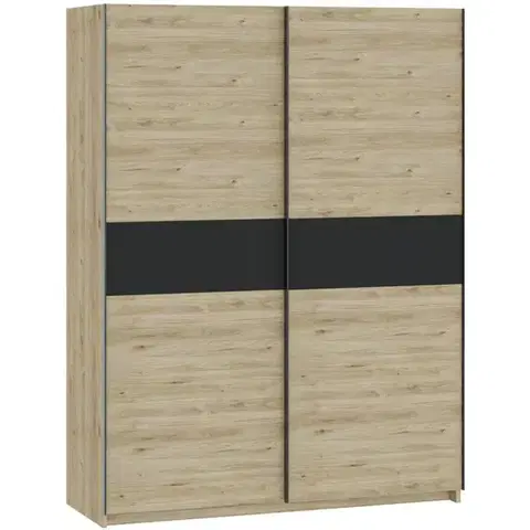 Šatníkové skrine Skriňa Berno 150 jackson hickory/antracyt
