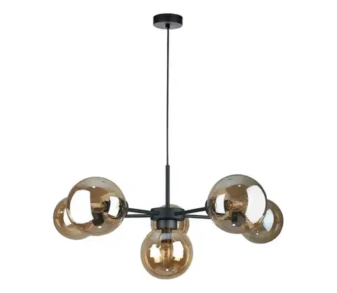Svietidlá Keter Lighting Luster na lanku KALIOPE II 6xE14/50W/230V čierna/dymová béžová 2919