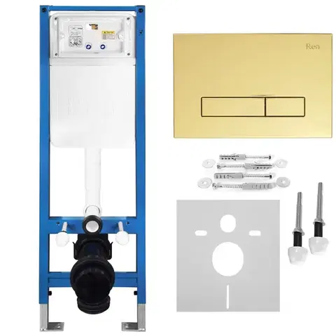 Záchody REA - Podomietkový Inštalačný Set Slim 024N pre WC s Tlačidlom HD Gold KPL-E1560