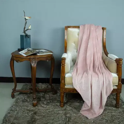 Ozdobné prikrývky Deka ELINA 70x140 cm ružová