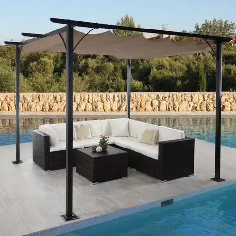 Záhradné pergoly Pergola se stahovací střechou 3,5x3,5 m Dekorhome