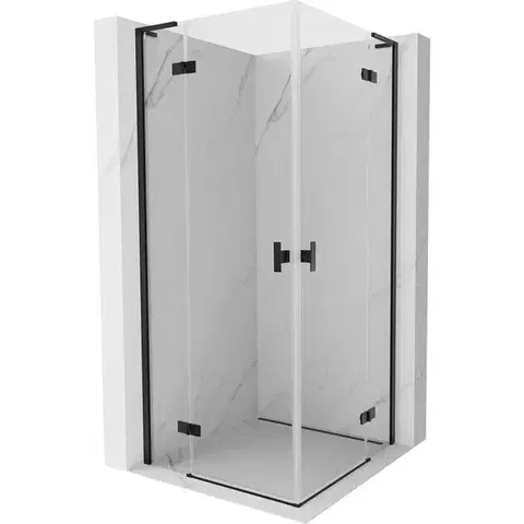 Sprchovacie kúty MEXEN/S - Mist-H L Duo sprchovací kút dvere krídlové 95 x 95, transparent, čierna 8A5L-095L-095P-70-00