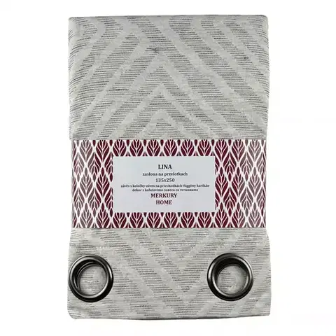 Závesy do spálne Záves Lina na priechodkách 135x250 svetlo šedá Merkury Home