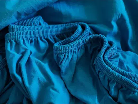 Plachty MKLozkoviny.sk Jersey prostěradlo s elastanem 160 × 200 cm – tyrkysové