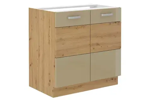 Kuchynské skrinky AXEL kuchynská skrinka 80 ZL 2F, capucino/dub artisan