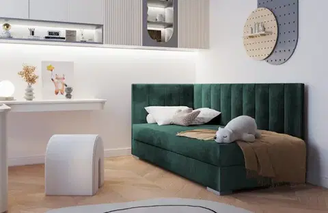 Postele ArtBed Detská posteľ COIMBRA III | zelená 90 x 200 cm Prevedenie: ľavé