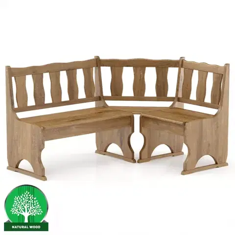 Borovicové rohové sedačky Rohová lavica borovica NR101-150x86x110 dub