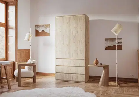 Šatníkové skrine SONIJA COMBI šatníková skriňa, dub Craft sivý/satin