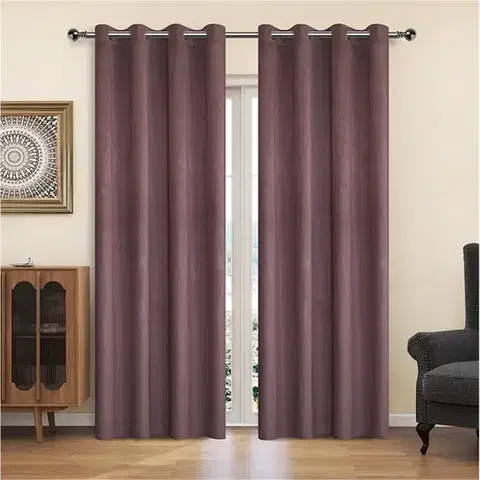 Závesy do spálne Záves na krúžkoch YC11933/200G/138/140x250 cm vresový