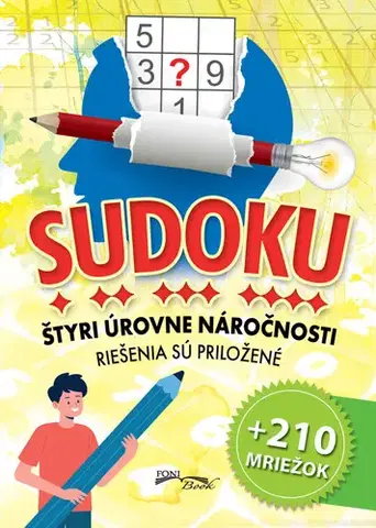 Krížovky, hádanky, hlavolamy Sudoku. Štyri úrovne náročnosti