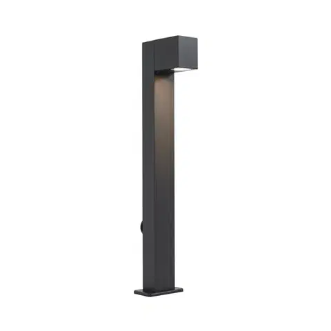 Zahradne stlpove lampy Moderná vonkajšia stojaca lampa čierna 65 cm so zásuvkou IP44 - Baleno