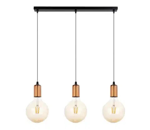 Svietidlá  Luster na lanku MIROS 3xE27/60W/230V čierna/medená 0066