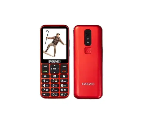 Predlžovacie káble Evolveo - EasyPhone LT 4G mobilný telefón pre seniorov červený EP-880-LTR