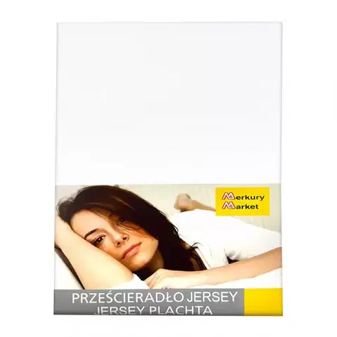 Bytový textil Prestieradlo jersey s gumičkou 160x200 biela 1