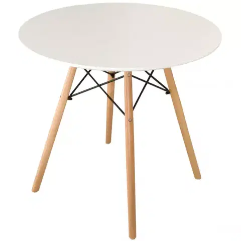 Jedálenské stoly Stôl Oslo biely 80cm