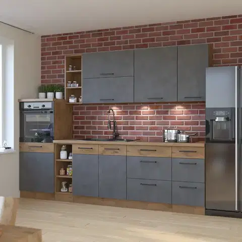 Modulový kuchynský nábytok Kuchynská linka Vigo Grafit 270