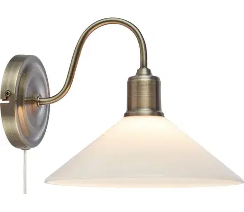 Svietidlá Markslöjd 108865 - Nástenná lampa VELA 1xE27/40W/230V mosadz/biela 108865