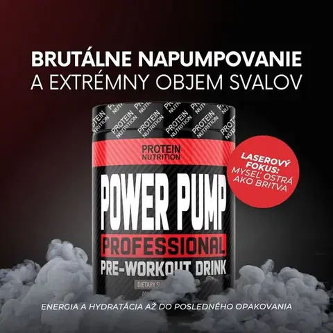 Práškové pumpy Power Pump Professional - Protein Nutrition 660 g Mango (Caffeine Free)