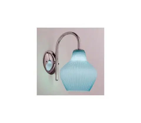 Svietidlá SIRU - Nástenná lampa LONDON 1xE27/60W/230V modrá/lesklý chróm benátske sklo LB601-025AMI
