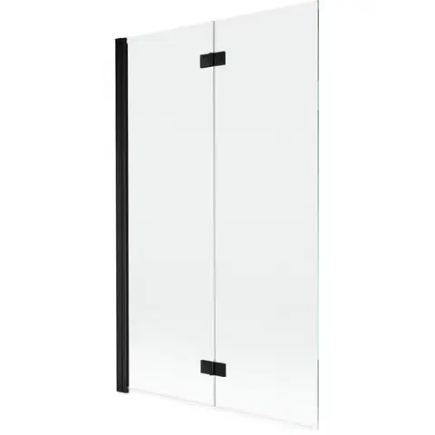 Sprchové dvere MEXEN - MIST vaňová zástena 110x150 cm 6mm 2-s, čierna, číra, ľavá 8A9-110-002-70-00-L