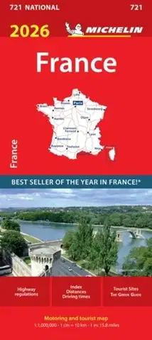 Geografia, mapy, sprievodcovia France 2026 - Michelin National Map 721