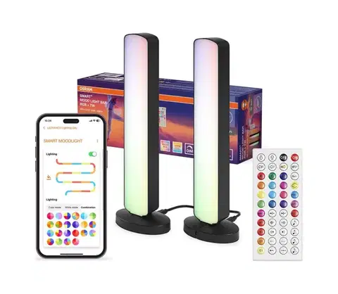 Lampy Osram - SADA 2x LED RGBW stmievateľná stolná lampa MOOD LIGHT LED/4W/230V Wi-Fi + diaľkové ovládanie 4099854472312