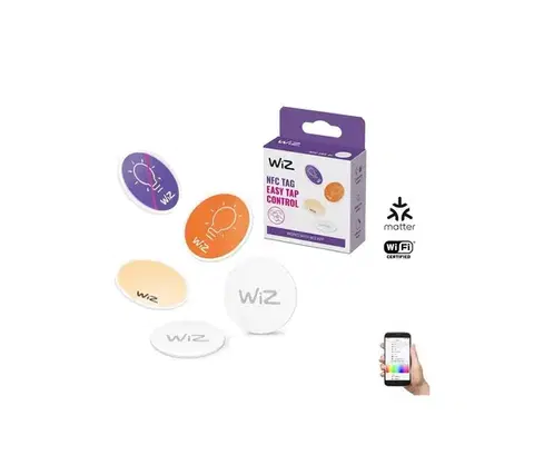 LED osvetlenie WiZ - NFC Samolepiaci tag na ovládanie osvetlenia 4 ks 8720169072411