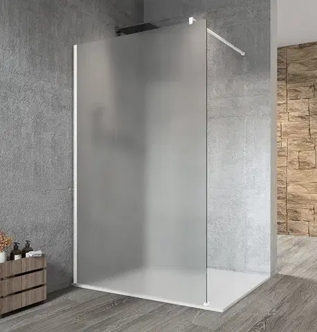 Sprchové dvere GELCO - VARIO WHITE jednodielna sprchová zástena na inštaláciu k stene, matné sklo, 1100  GX1411GX1015