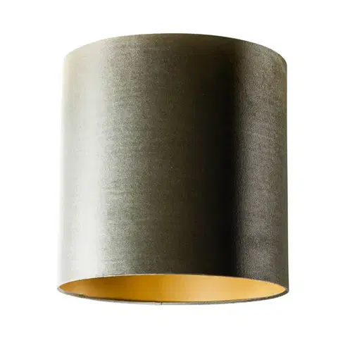Tienidlo na lampu Zamatový tienidlo zelené so zlatým vnútorným 40/40/40