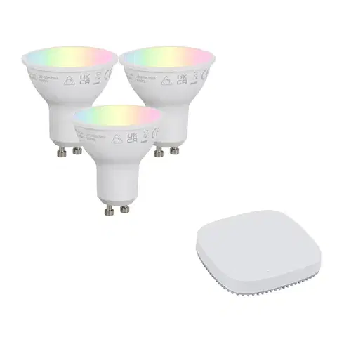 LED osvetlenie Sada inteligentných stmievateľných LED žiaroviek GU10 4,7 W 400 lm 2700 K – 6500 K vrátane Zigbee Smart Hub