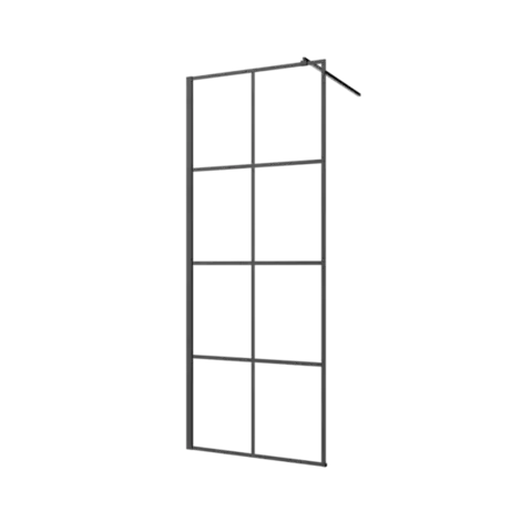 Sprchovacie kúty INVENA - Walk-in II 80x200cm, geometrická 8mm shiny-glass, čierna AK-32-187-S
