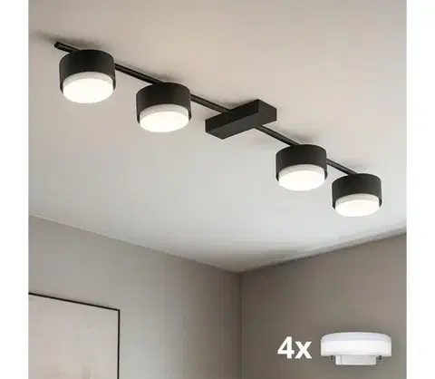 Svietidlá BRILAGI - LED RGB stmievateľné bodové svietidlo MONO 4xGX53/14W/230V Wi-Fi Tuya čierne BG4571+4xIM1490