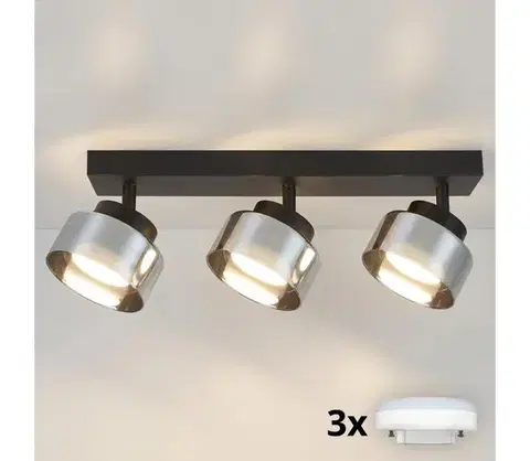 Svietidlá BRILAGI - LED RGB stmievateľné bodové svietidlo AURA LUX 3xGX53/14W/230V Wi-Fi Tuya čierna/dymová BG3451+3xIM1490